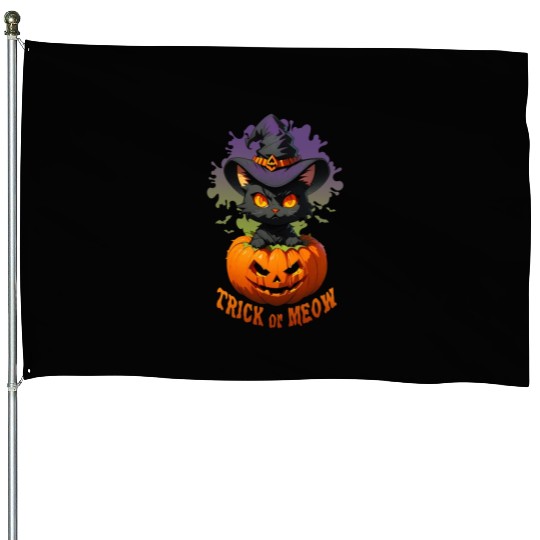 Trick or Meow House Flags
