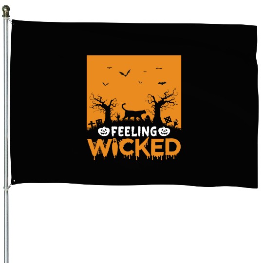 Halloween Feeling wicked House Flags
