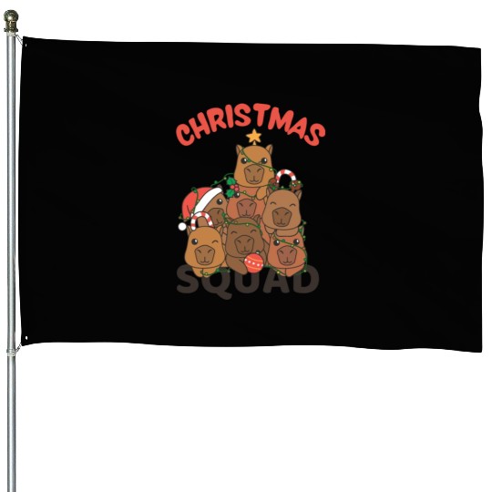 Capybara Christmas Tree Christmas Squad Capybaras House Flags