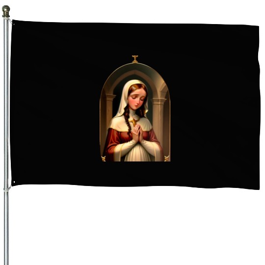 Praying Virgin Mary House Flags