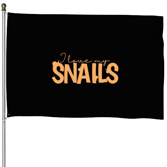 I love my Snails Shell Animal House Flags