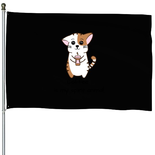 cat coffee House Flags