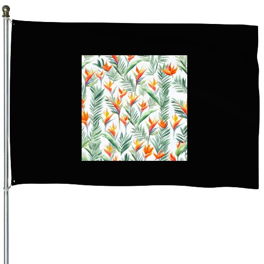 Retro Heliconia House Flags