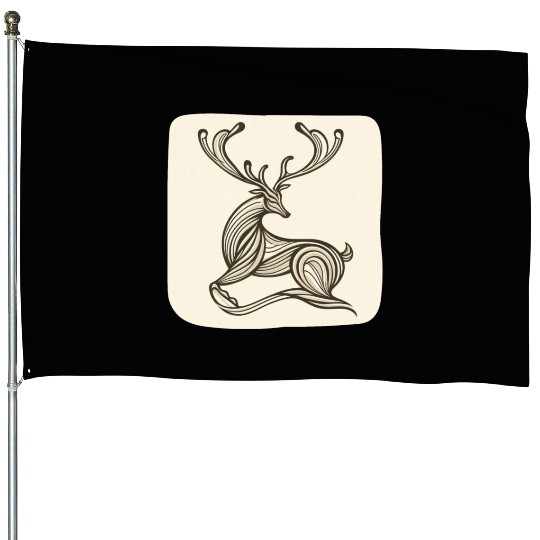 Art Deco inspired reindeer House Flags