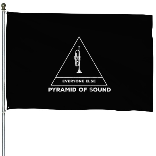 Funny Trumpet Player Music Teacher Marching Band House Flags