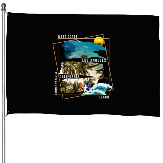 West Coast Los Angeles California Beach House Flags