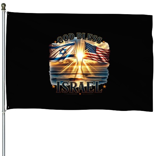United for Israel God Bless Israel - Promised Land House Flags