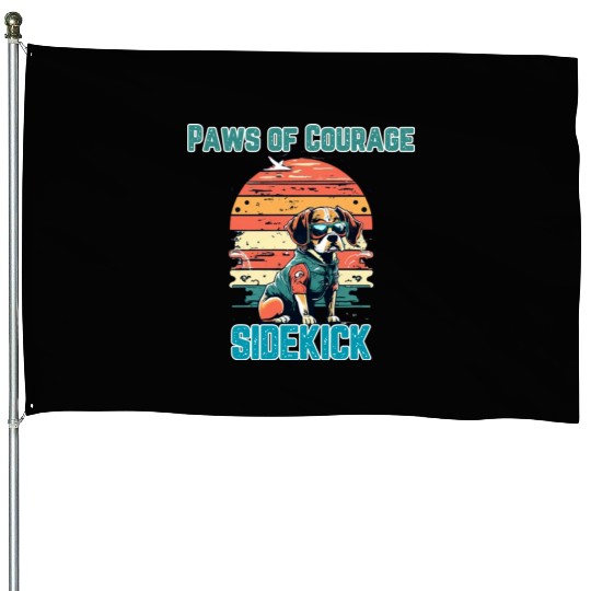 Courageous Canine Companion House Flags
