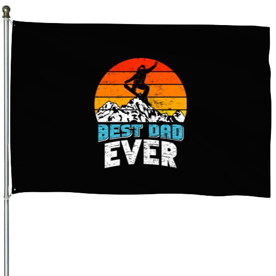Snowboarder Best Dad Ever Snowboarding Freestyle House Flags