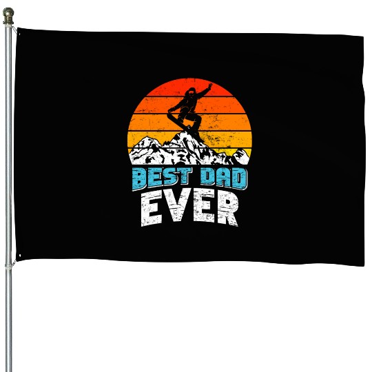 Snowboarder Best Dad Ever Snowboarding Freestyle House Flags