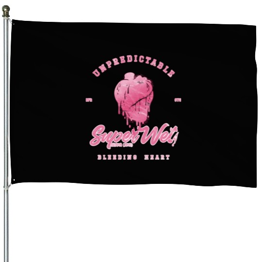 Unpredictable bleeding heart (pale style) House Flags