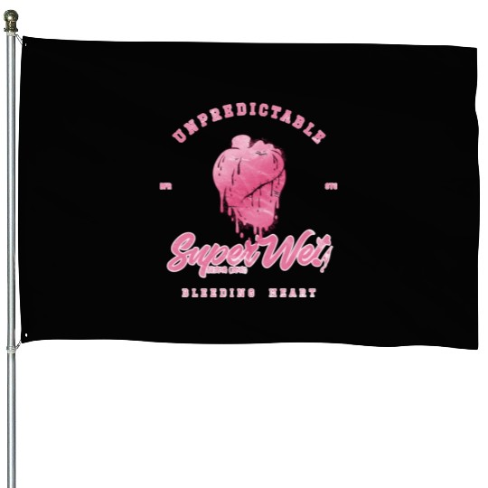 Unpredictable bleeding heart (pale style) House Flags