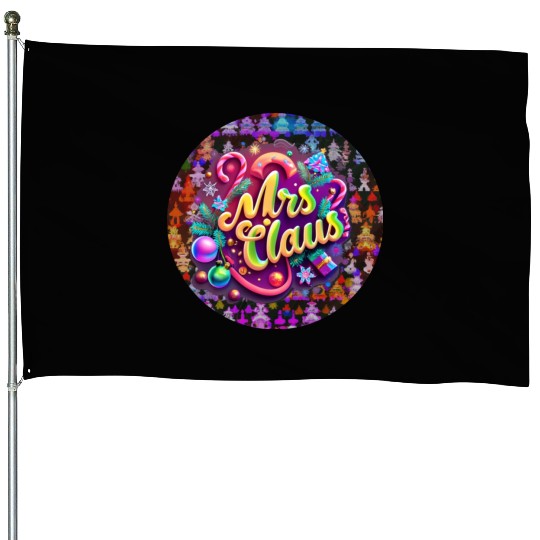 Mrs Claus House Flags