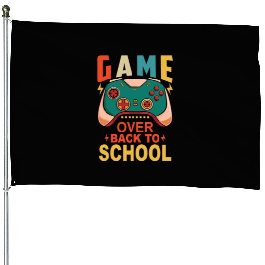 Back to School Funny Game Over Teacher Student Con House Flags