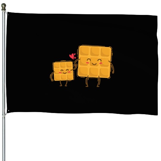 Waffle Mom with Waffle Child Dough Pastry House Flags