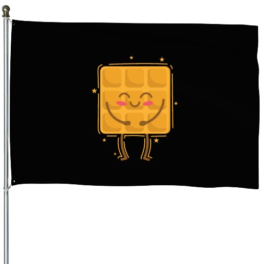 Waffle happy Pastry Baker House Flags