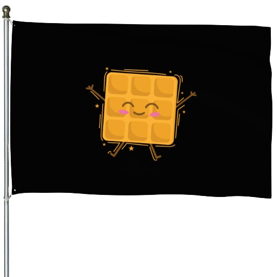 funny Waffle Pastry Baker Dough House Flags