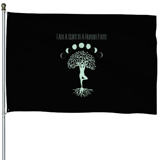 Spirit in Human Form, Moon Phases and Tree of Life House Flags