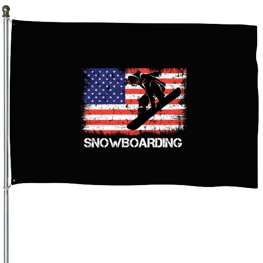 America Snowboarding Stars and Stripes Snowboard House Flags
