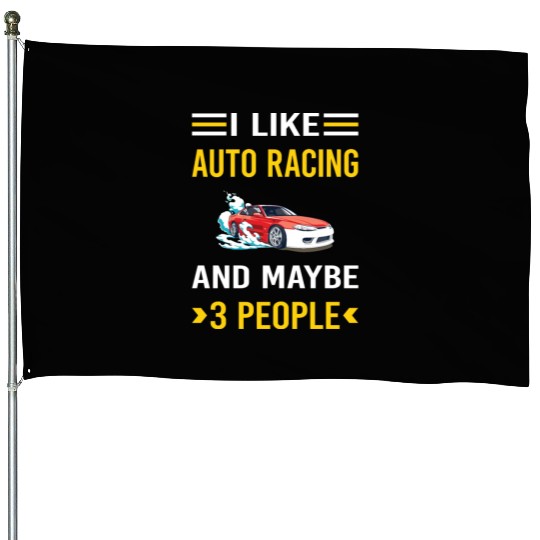 3 People Auto Racing Automotive Autosport House Flags