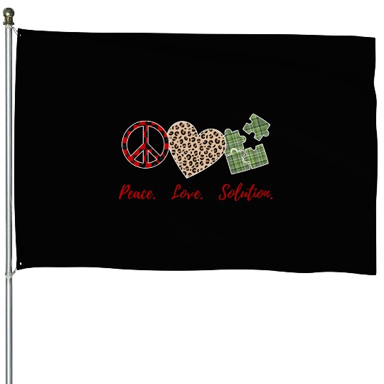 peace love solution House Flags