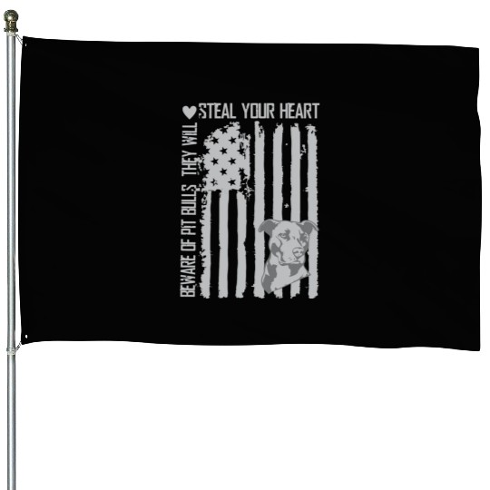 Pit Bull Gift For Dog Lover House Flags
