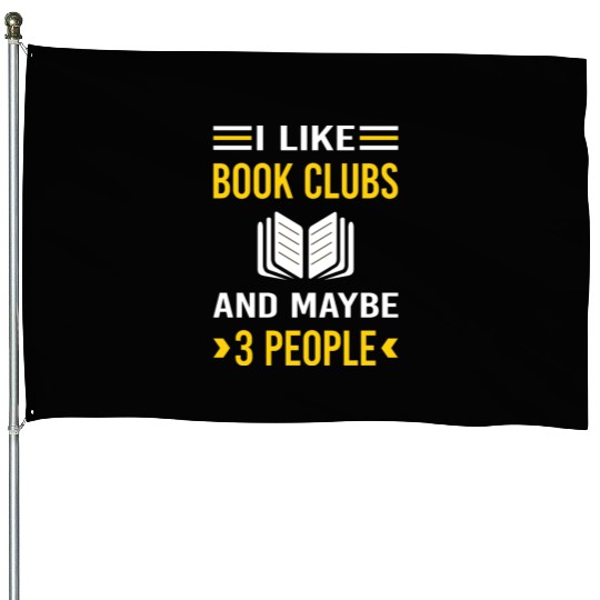 3 People Book Club Read Reader Reading Books House Flags
