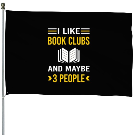3 People Book Club Read Reader Reading Books House Flags