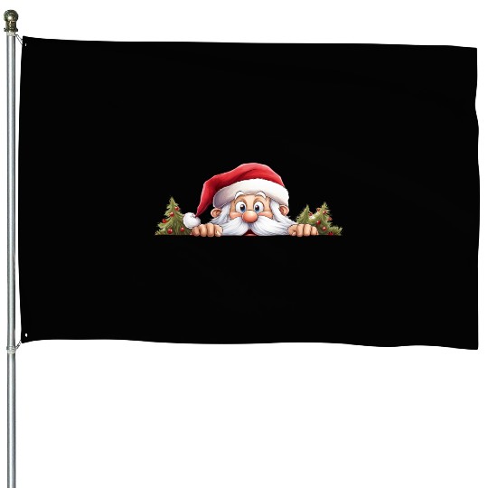 Christmas Present Santa Christmas watercolor House Flags