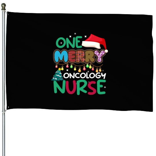 One merry Oncology Nurse Christmas House Flags