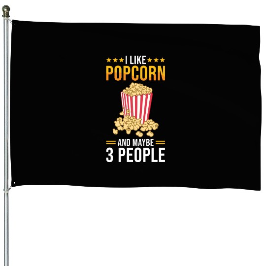 Popcorn Lover Gift Funny Popcorn House Flags
