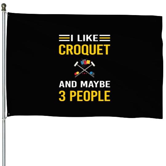 3 People Croquet House Flags