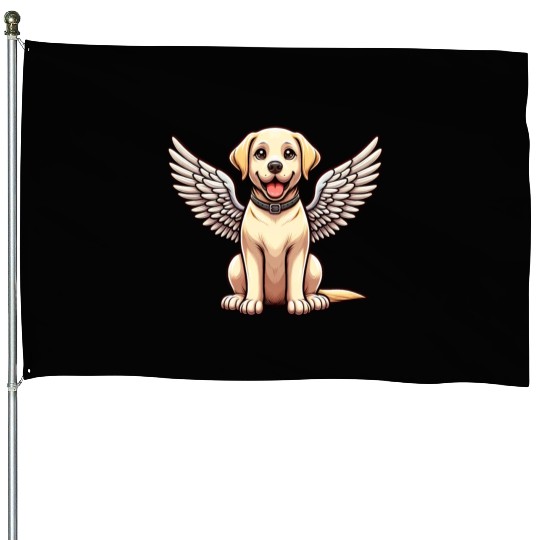Labrador Retriever Comic Angel House Flags