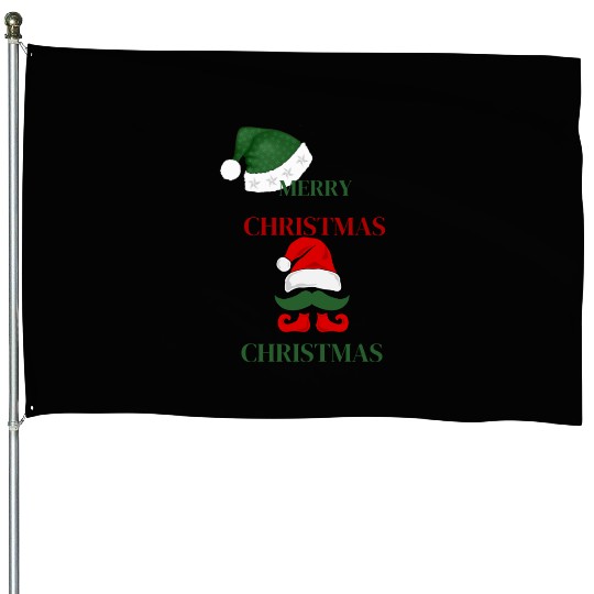 Elf Merry Christmas House Flags