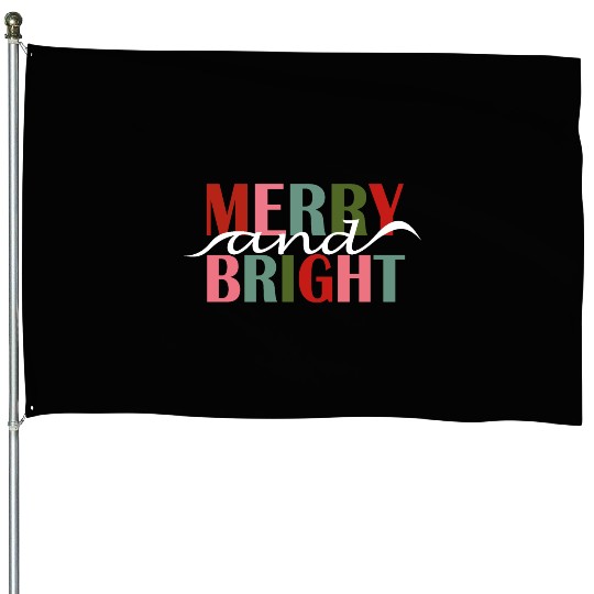Merry and Bright House Flags