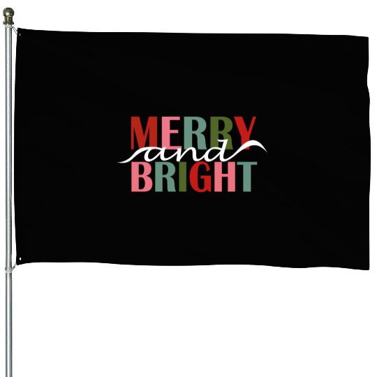 Merry and Bright House Flags