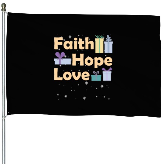 Religious Family Christmas Matching Costume Faith House Flags