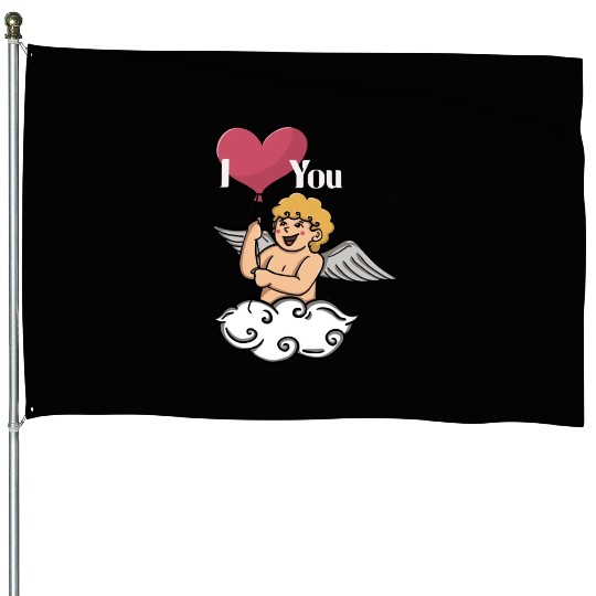 Cupid And Love Balloon House Flags
