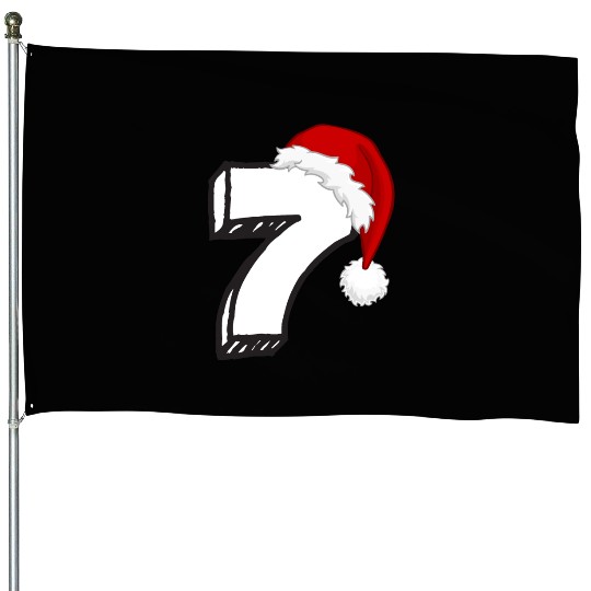 Lucky Number 7 - Christmas Numbering Seven House Flags