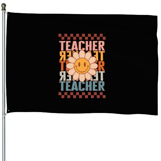 Elementary Teacher House Flags, Teacher Teacher Teacher