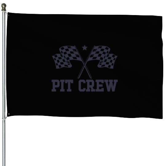 Pit Crew Racing Enthusiast Racer Birthday Pit Crew House Flags