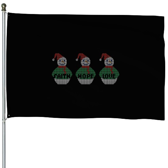 Religious Family Faith Hope Love Christmas House Flags