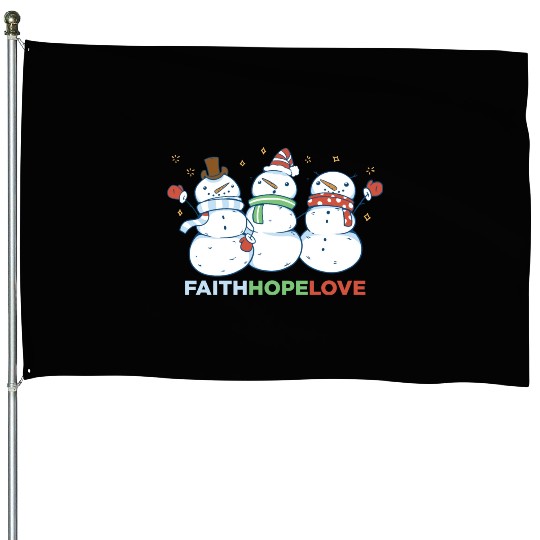 Religious Family Faith Hope Love Christmas House Flags