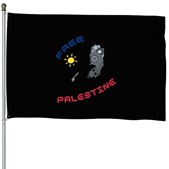 FREE PALESTINE, FREE GAZA PALESTINE. House Flags