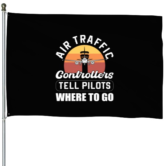 Airplane Airfield Aviation Air Traffic Controller House Flags