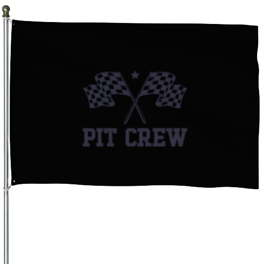 Pit Crew Racing Enthusiast Racer Birthday Pit Crew House Flags
