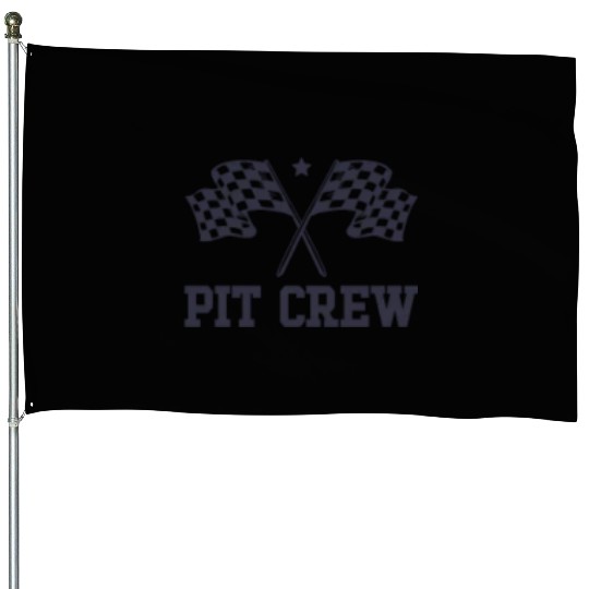 Pit Crew Racing Enthusiast Racer Birthday Pit Crew House Flags