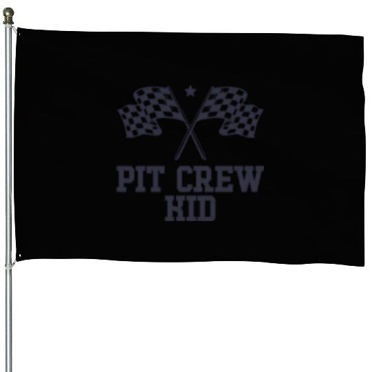 Pit Crew Kid Racing Enthusiast Racer Birthday Gift House Flags