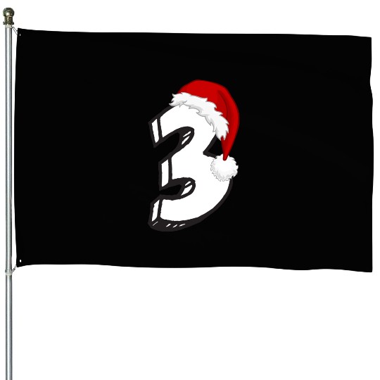 Happy 3rd Birthday! - Third Christmas Number House Flags