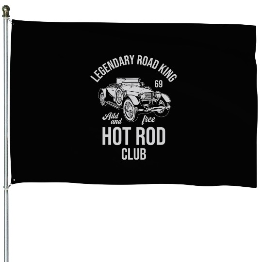 hot rod club, classic car, vintage car House Flags